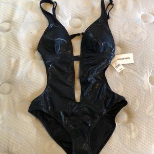 Black one-piece swimsuit never worn; new with tags